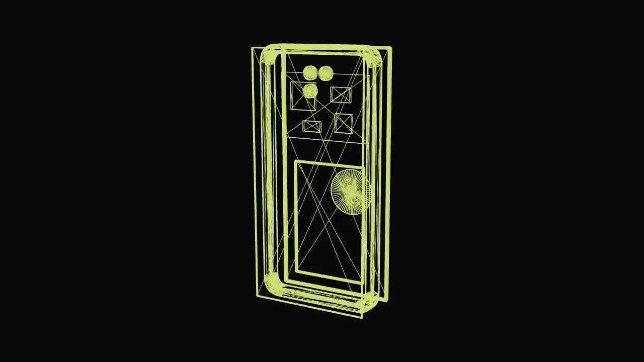 Wireframe stage of the 3D product model